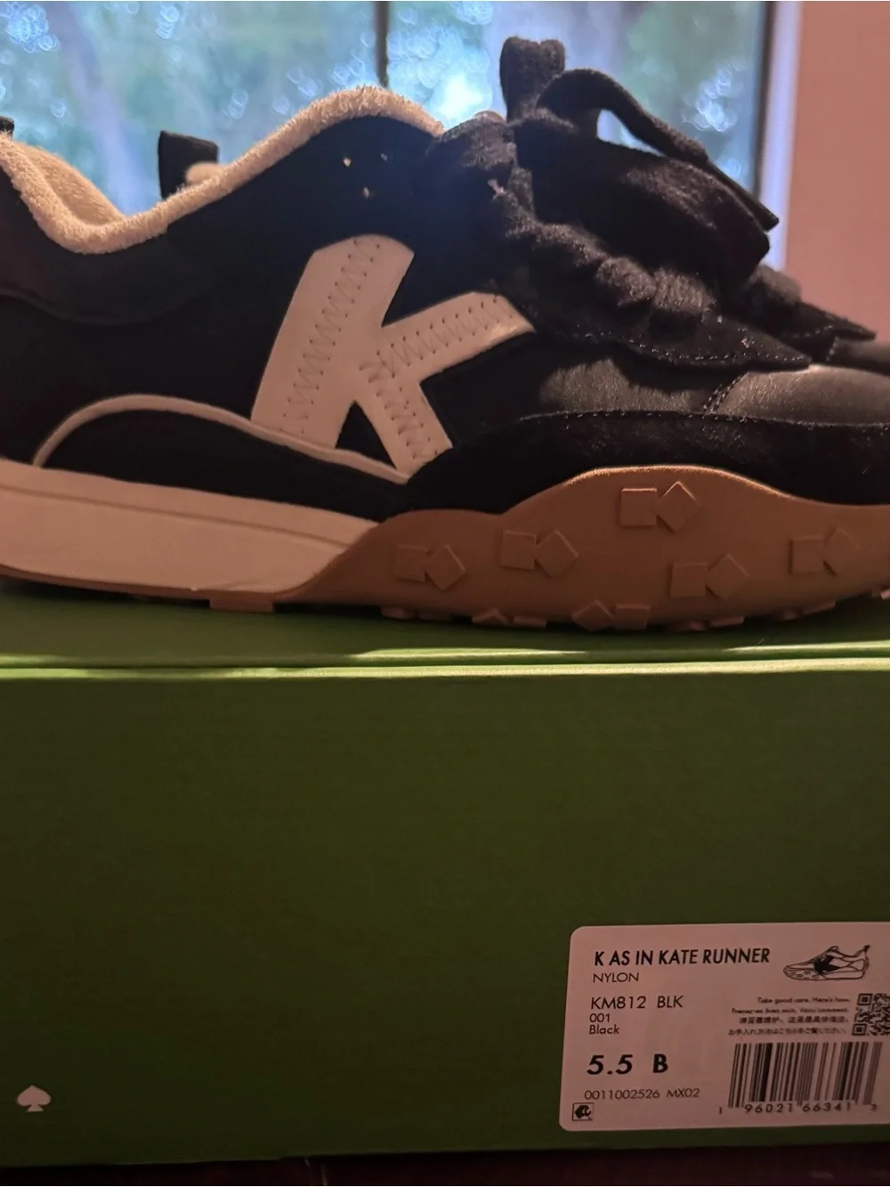 kate spade Black White and Gum K-As Runner Sneaker